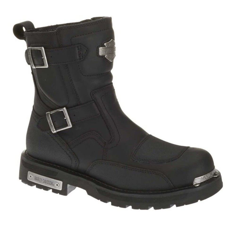 Harley-Davidson Men's Manifold Black Leather Motorcycle Boots D91692 Size 8M